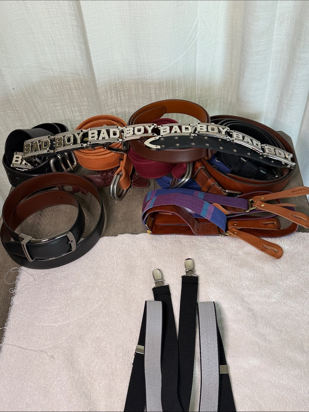 Men's Mixed Color Belt and Strap Set